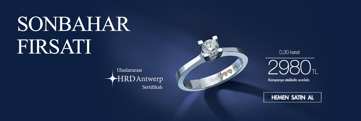 Blue Diamond Pırlanta, tektaş yüzük, küpe, kolye