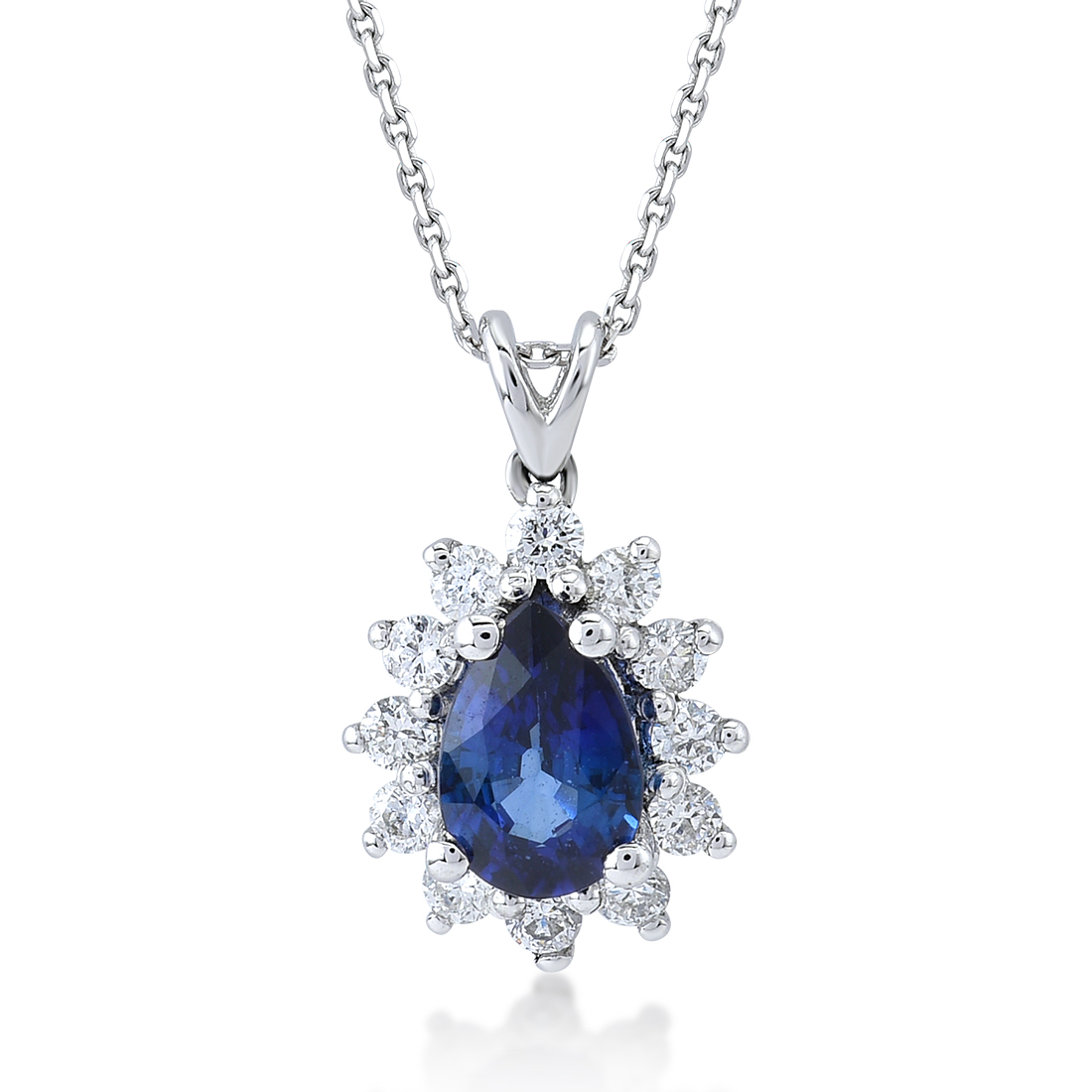 0,75 Karat Pırlanta Safir Kolye