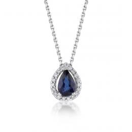 0,62 Karat Pırlantalı Safir Kolye
