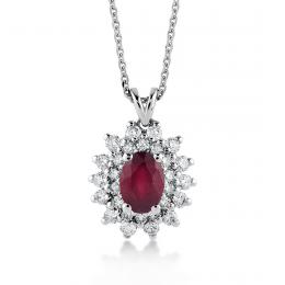 1,75 Karat Pırlantalı Yakut Kolye