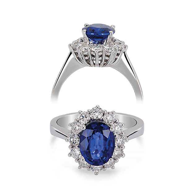 2,86 Karat Pırlantalı Safir Yüzük