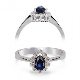 0,50 Karat Pırlantalı Safir Yüzük