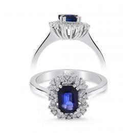 1,03 Karat Pırlantalı Safir Yüzük